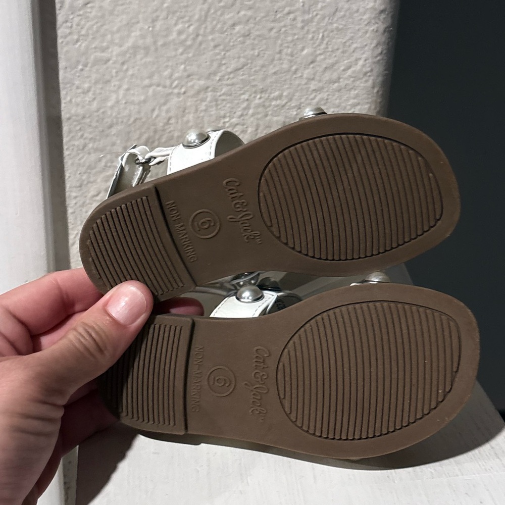 Selene Pearl Sandals - Cat & Jack™ White Open Toe, Hook and Loop Infant Sizes - Picture 5 of 9